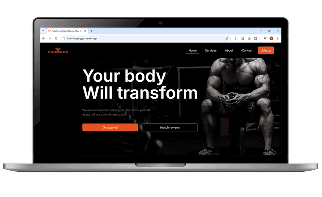 Titan Force Gym landing page preview